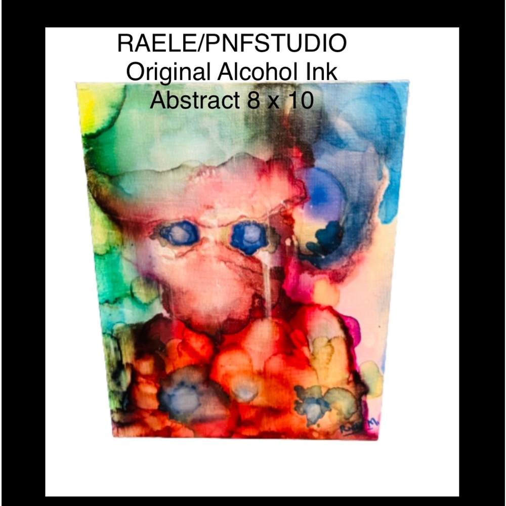 VAN GOGH DREAMS IN ROBOT COLOR - ALCOHOL INK ART ON CANVAS BOARD 8 X 10 BY RAELE